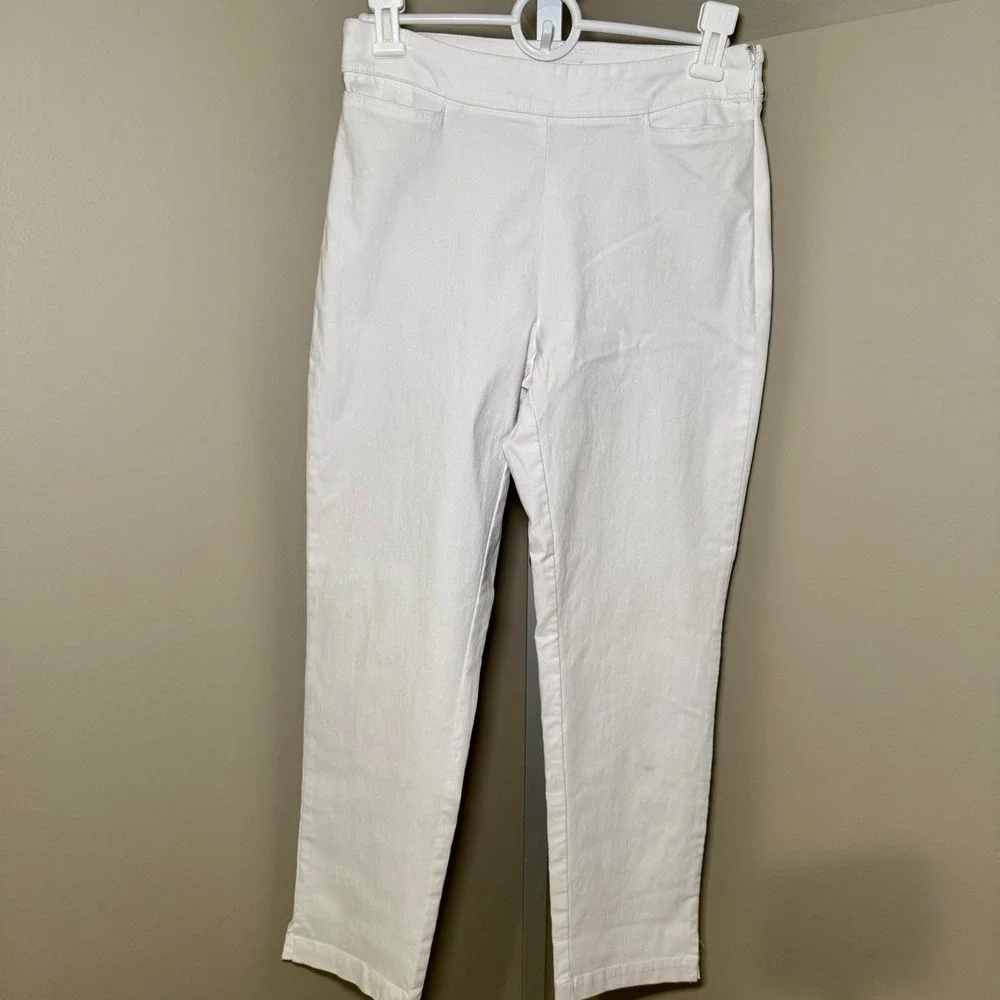 Tommy Bahama IslandZone White Ankle Pants Side Zip Stretch Trousers Womens‎ 2